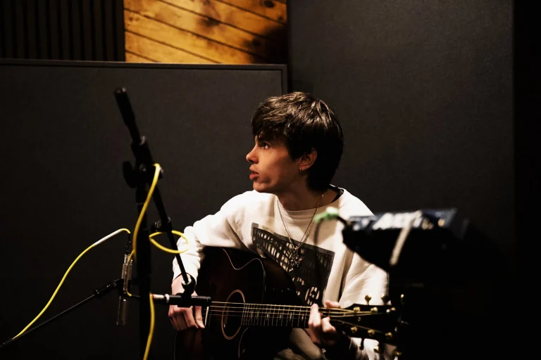 Acoustic guitar tracking session at The Avenue Recording Studio, Cheltenham Melbourne
